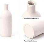 White Ceramic Flower Vase Set of 5, Modern Farmhouse Decorative Vases for Bookshelf, Dining Room Coffee Console Table Centerpieces - Image 4
