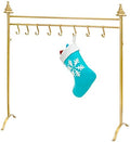 Red Co. 37.5” Christmas Tree Metal Freestanding Stocking Holder Stand Rack with 8 Hooks, Gold by RedCo