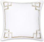 Hofdeco Premium Coastal Patio Indoor Outdoor Throw Pillow Cover Only, 20"x20" Water Repellent for Backyard, Couch, Neutral Tan Embroidered Frame Greek Key - Image 6