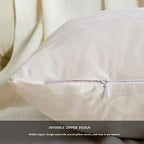 GIGIZAZA Velvet Ivory Cream Throw Pillow Covers Decorative Cushion Covers Pillow Cases Sham for Sofa Couch (20x20inch(50x50cm)-4pcs, Ivory) - Image 5