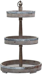 Creative Co-Op Decorative Wood & Tin 3 Tier Tray - Image 7