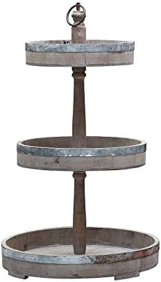 Creative Co-Op Decorative Wood & Tin 3 Tier Tray - Image 7