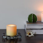 Crystal Bubble Candle Dish, Round Pillar Candle Holder Plate Stand for Table Centerpieces, Modern Decorative, Home, Party, Wedding Decor (Advanced Grey) - Image 6