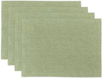 Solino Home 100% Pure Linen Placemats Olive, Athena 14 x 19 in, Set of 4 by SolinoHome