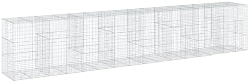vidaXL Gabion Basket with Cover 315"x39.4"x59.1" Galvanized Iron by vidaXL