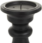 Deco 79 Mango Wood Decorative Candle Holder Turned Style Pillar Candle Stand, Set of 3 Candlestick Holder 10", 8", 6"H, Black - Image 5
