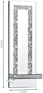 Mirrored Wall Candle Sconces Holder Set of 2, Wall Decor Living Room - Image 3