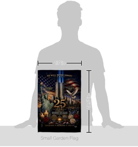 25th 9/11Honoring Fallen Thanking Heroes Flag Wall Holder Kit September 11 25th Poster Patriot Day Yard Decor Memorial Gifts Commemorative Memorabilia Decorations Garden Remembrance Tribute Tapestry - Image 2