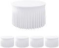 Fitted White Spandex Table Skirts for Wedding Party,72 Inch Round,4 Pack by HolidayIdeas