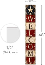 48x8" 4th of July Welcome Porch Sign, Patriotic Porch Decor for Independence Day, Standing Welcome Sign for Front Door, PVC, Design 6 - Image 5