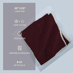 FINGERCRAFT Lace Cloth Napkins, Cotton Gauze, Set of 12, 20x20 in,Chocolate - Image 6