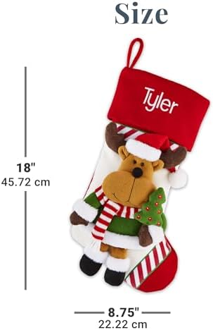 Let's Make Memories Personalized Christmas Stocking - Stockings for Family - Embroided - 3-D Plush - Christmas Decor - 8"x18" - Candy Cane Family - Penguin - Image 6