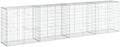 vidaXL Gabion Basket/Cage with Cover - Galvanized Iron - 157.5"x19.7"x39.4" for Outdoor Landscaping, Retaining Walls, Privacy Screens, and Garden Features - Easy Tool-Free Assembly by vidaXL