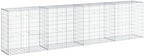 vidaXL Gabion Basket/Cage with Cover - Galvanized Iron - 157.5"x19.7"x39.4" for Outdoor Landscaping, Retaining Walls, Privacy Screens, and Garden Features - Easy Tool-Free Assembly by vidaXL