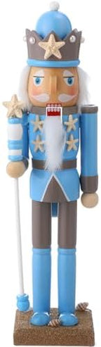 Blosssound 15" Christmas Ocean Nutcracker Decor Wooden Blue Ocean Starfish by Blosssound