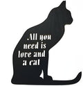 MEMORY MATS & WORD ART Wall Sign, Hand-Made Wooden Decoration Plaque for Home and Office- Real Wood - Made in The USA - 13.75 x 11.5 x 13 inches (All You Need Is Love And A Cat) by MemoryMatsWordArt