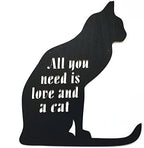 MEMORY MATS & WORD ART Wall Sign, Hand-Made Wooden Decoration Plaque for Home and Office- Real Wood - Made in The USA - 13.75 x 11.5 x 13 inches (All You Need Is Love And A Cat) by MemoryMatsWordArt