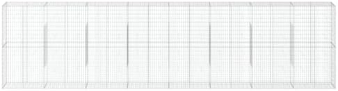 vidaXL Gabion Basket with Cover 315"x19.7"x78.7" Galvanized Iron - Image 5