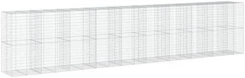 vidaXL Gabion Basket with Cover 374"x39.4"x78.7" Galvanized Iron by vidaXL