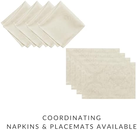 Caiden Elegance Damask Tablecloth, Ivory - 60" W x 84" L - Image 4