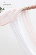 Floroom Arch Flowers with Drapes Kit (Pack of 4) - 2pcs Artificial Blush Pink Floral Swag Arrangement with 2pcs Draping Fabric for Wedding Ceremony Arbor and Reception Backdrop Decoration - Image 6