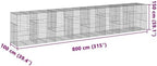 vidaXL Gabion Basket with Cover 315"x39.4"x59.1" Galvanized Iron - Image 3