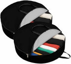 36 Inch Round Storage Bag 2 Pack,Solid Art Minimalist Pure Black Waterproof Wreath Storage Container with Handles&Zipper Plain Single Dark Color Closet Organizer Bags Garland Box - Image 2