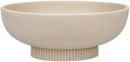 Deobath Large Resin Pedestal Decorative Bowl - Modern Handicraft Bowls for Home Decor - Fruit Bowl for Kitchen Counter - Key Bowl for Entryway Table,Artificial Stone Beige by Deobath