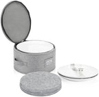 Stack Store Plus More China Storage Case for Salad Plate - 10" W x 6" H - Includes 12 Felt Dividers. Hard Shell and Stackable with Padded Interior by Stozu