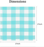 Buffalo Plaid Table Napkins Set of 50 Checkered Cloth Napkins 17x17 inch Washable Dinner Gingham Pattern Napkins Soft Napkins for Wedding Party Dining Banquet(Aqua and White) - Image 2