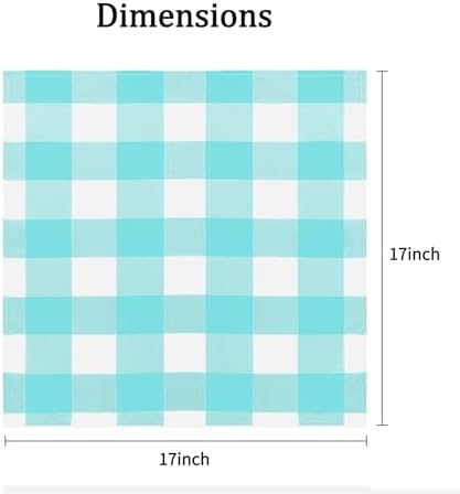 Buffalo Plaid Table Napkins Set of 50 Checkered Cloth Napkins 17x17 inch Washable Dinner Gingham Pattern Napkins Soft Napkins for Wedding Party Dining Banquet(Aqua and White) - Image 2