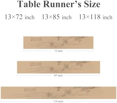 Floral Table Runner 13x85 Inch Long Chinese Poem Cotton Linen - Image 6