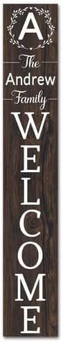 FemiaD Welcome Sign for Front Door Personalized Porch Signs Custom Family Name Sign Vertical Wooden Porch Signs for Outdoor Farmhouse Front Door by Unknown