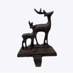 Chalily 3-D Double Deer Christmas Stocking Holder Cast Iron Hooks for Christmas Socks Easily Rest on a Mantel, Fireplace, or Book Shelf Heavy Duty & Durable Holiday Season Decor (Set of 2) - Image 3