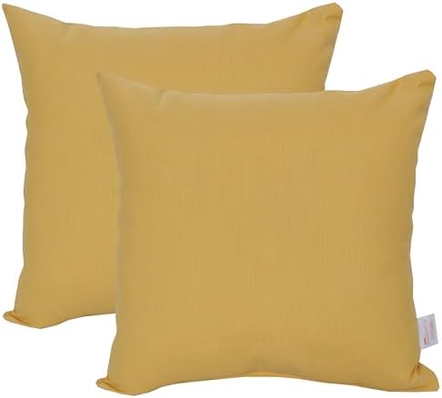Outdoor/Indoor Sunbrella Throw Pillows Square Set of 2 Pieces 18 inch x 18 inch Spectrum Daffodill - Cover Only, Insert Not Included by Unknown