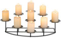 Candeldo Large Candle Holder for Inside Fireplace, Black Metal Candelabra by CANDELDO