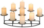 Candeldo Large Candle Holder for Inside Fireplace, Black Metal Candelabra by CANDELDO