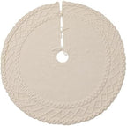 NIBESSER White Knit Tree Skirt 48" - Ivory Knitted Christmas Tree Skirt Mat for Home Party Holiday Ornaments Christmas Decorations - Image 6
