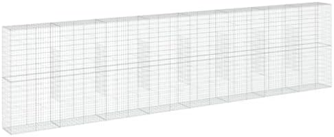 vidaXL Gabion Basket with Cover 315"x19.7"x78.7" Galvanized Iron by vidaXL