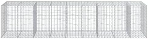 vidaXL Gabion Basket with Cover 177.2"x39.4"x39.4" Galvanized Iron - Image 5