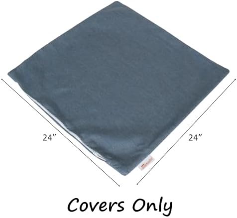 Outdoor/Indoor Sunbrella Throw Pillows Square Set of 2 Pieces 24 inch x 24 inch Spectrum Denim - Cover Only, Insert Not Included - Image 5