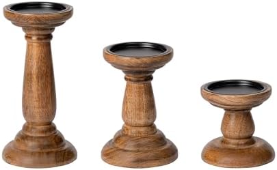 JFY Designs Ashbourne Candle Holders for Pillar, Farmhouse Fireplace Décor by JUSTFORYOUDESIGNS