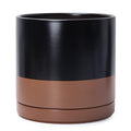 D'vine Dev 12 Inch Ceramic Planter Pot, Black/Tan, 94-O-F-7 by DvineDevPlanterPotsandStand