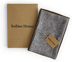 Solino Home 100% Linen Napkins Black Textured, Athena 20 x 20 in, Set of 4 - Image 3