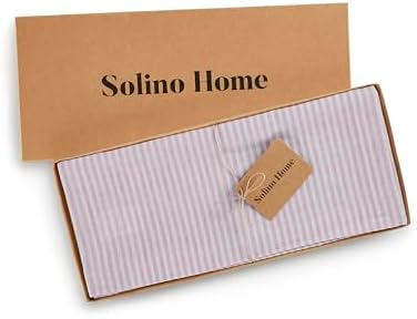 Solino Home 100% Pure Linen Table Runner, 14 x 72 in, Pink and White Stripe - Image 6