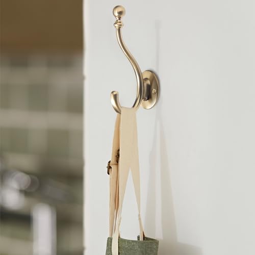 AVICCI 5 Pack Coat Hooks Champagne Bronze Coat Hook,Heavy Duty Hooks Decorative Wall Hooks for Bathroom Bedroom Kitchen Towel Robe Clothes Cabinet Closet Bathroom Hardware - Image 4