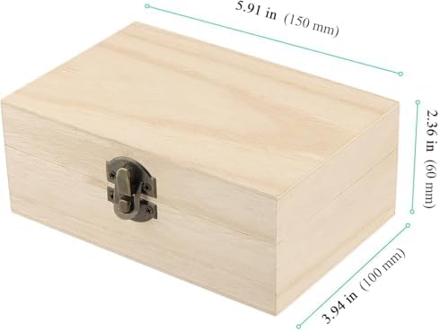 12 Pack Wooden Box with Hinged Lid and Clasps, 6 x 4 x 2.3 Inch Small Wood Craft Storage Box for Jewelry - Image 2