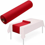 Disposable Table Runner for Dining Table, 16" x 48" 20-Pack Linen-Like Red Paper Table Runners for Christmas, Party, Wedding Or Event by SERVIETTO