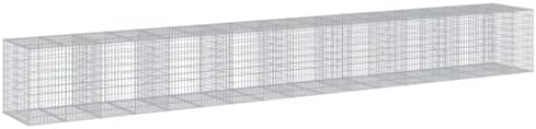 vidaXL Gabion Basket with Cover - Galvanized Iron - 334.6"x39.4"x39.4" - Tool-Free Assembly - Versatile Outdoor Use - Sturdy and Weather- Structure by vidaXL