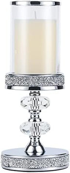 Pillar Candle Holders, Candle Holders for Pillar Candle, Crystal Candlesticks Holder for Home Decor, Wedding, Events, Coffee Dining Table CH048MD by Hanjue